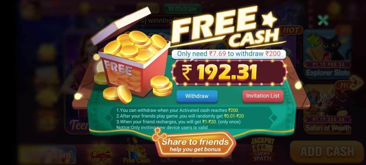 Teen Patti Gold all list